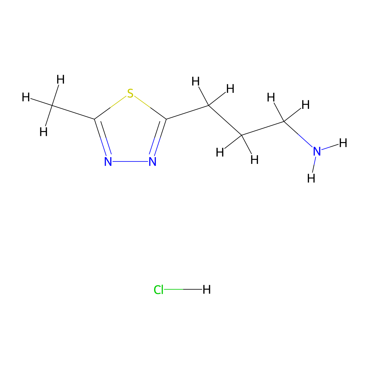 3-(5-Methyl-1,3,4-thiadiazol-2-yl)propan-1-amine hydrochloride molecular structure, CAS 2173996-64-8