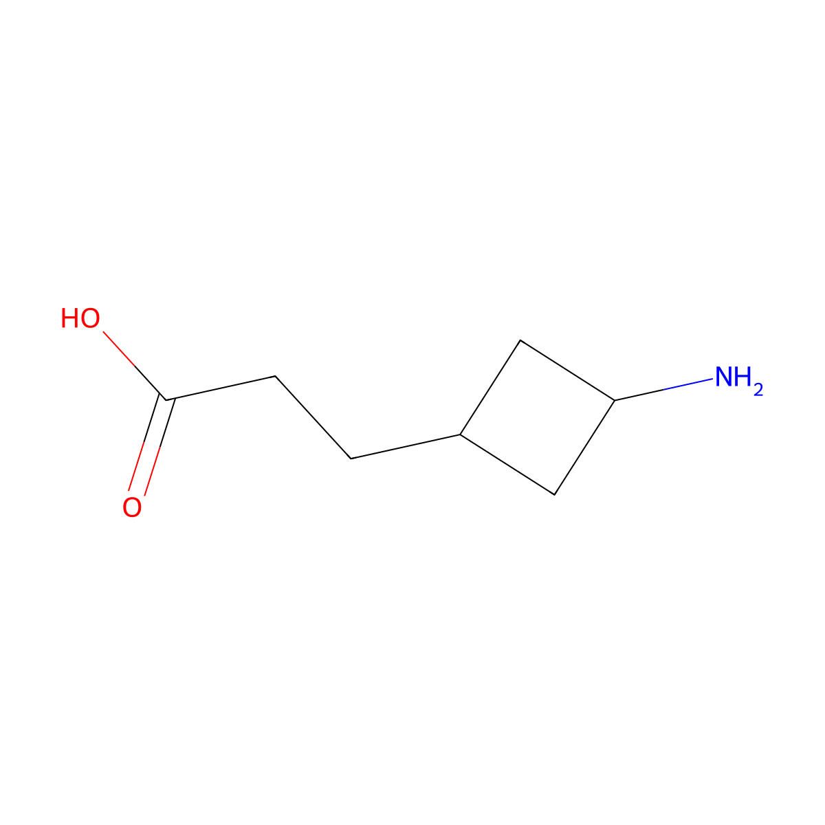 3-(3-Aminocyclobutyl)propanoic acid molecular structure, CAS 2173996-65-9