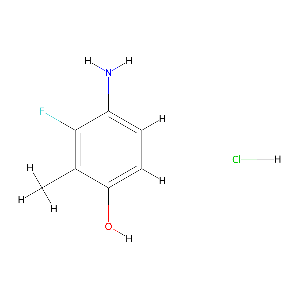 4-Amino-3-fluoro-2-methylphenol hydrochloride molecular structure, CAS 2173996-84-2