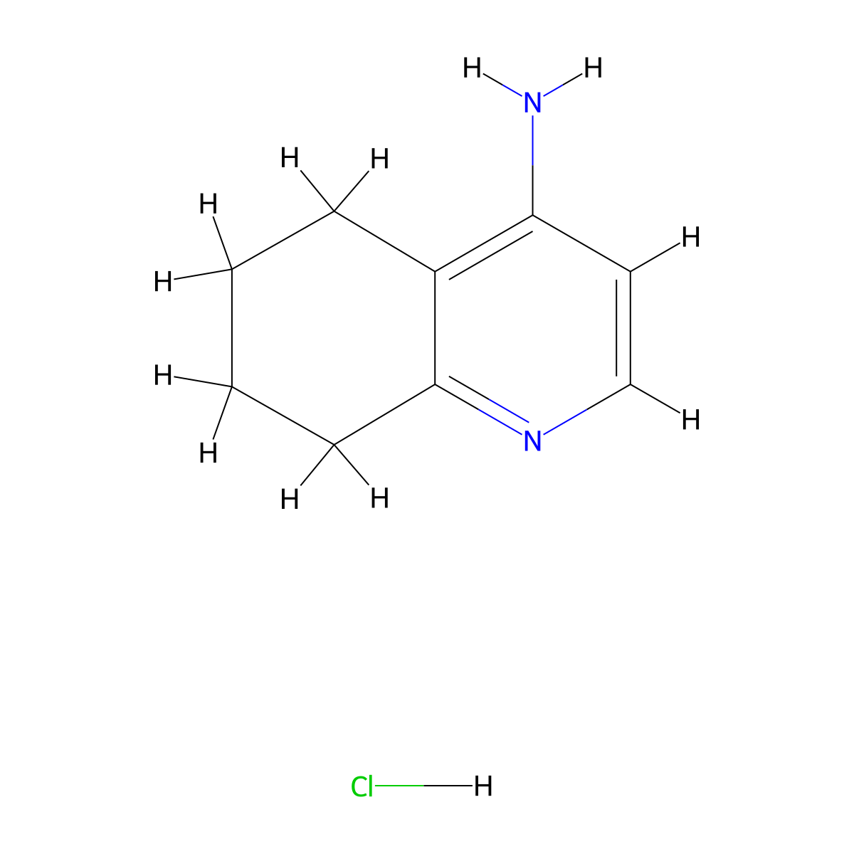 5,6,7,8-Tetrahydroquinolin-4-amine hydrochloride molecular structure, CAS 2173996-90-0