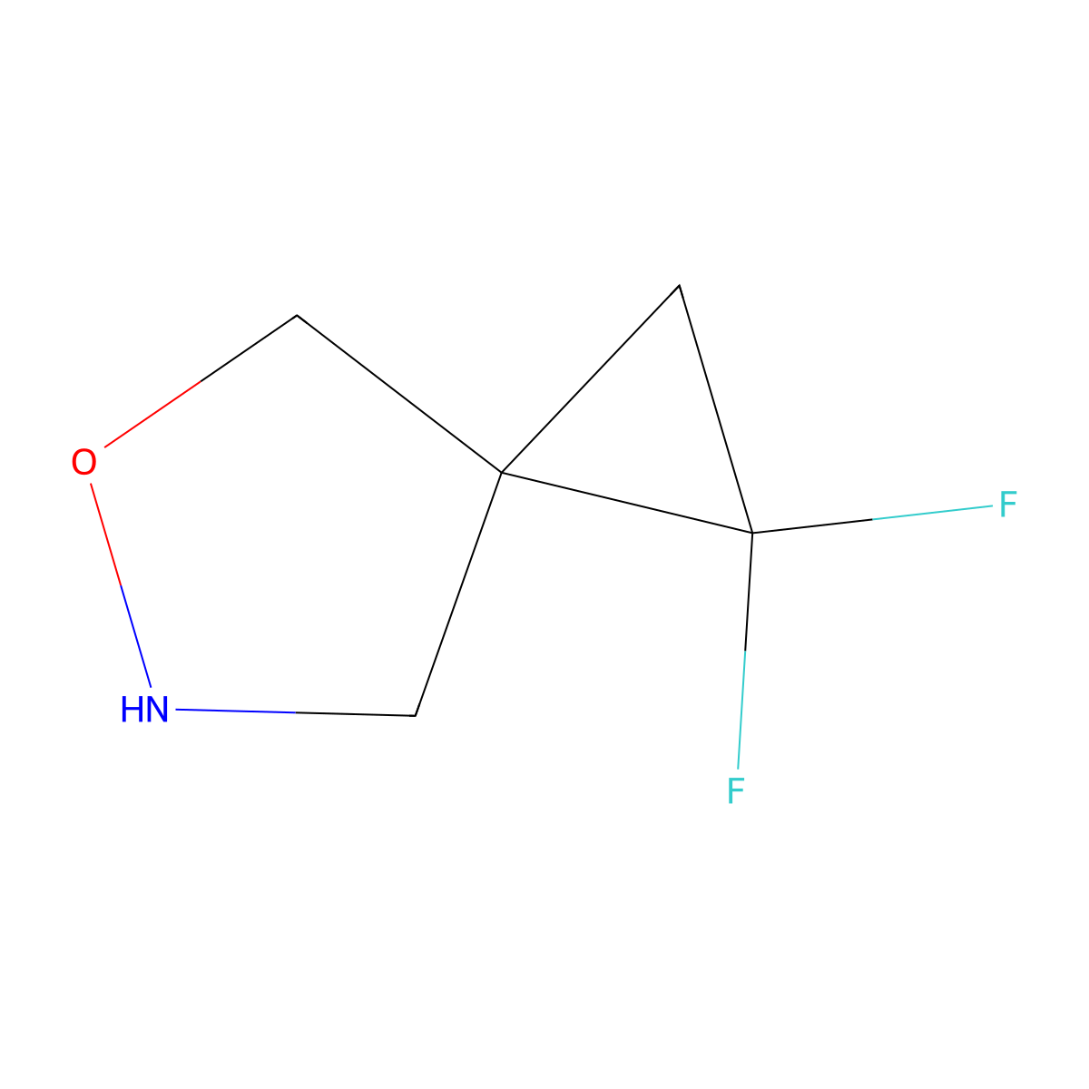 1,1-Difluoro-5-oxa-6-azaspiro[2.4]heptane molecular structure, CAS 2173996-91-1