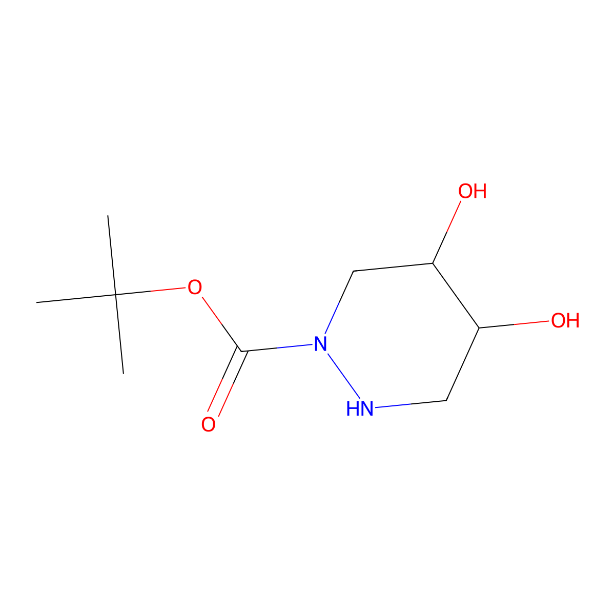 cis-1-Boc-hexahydropyridazine-4,5-diol molecular structure, CAS 2173996-94-4