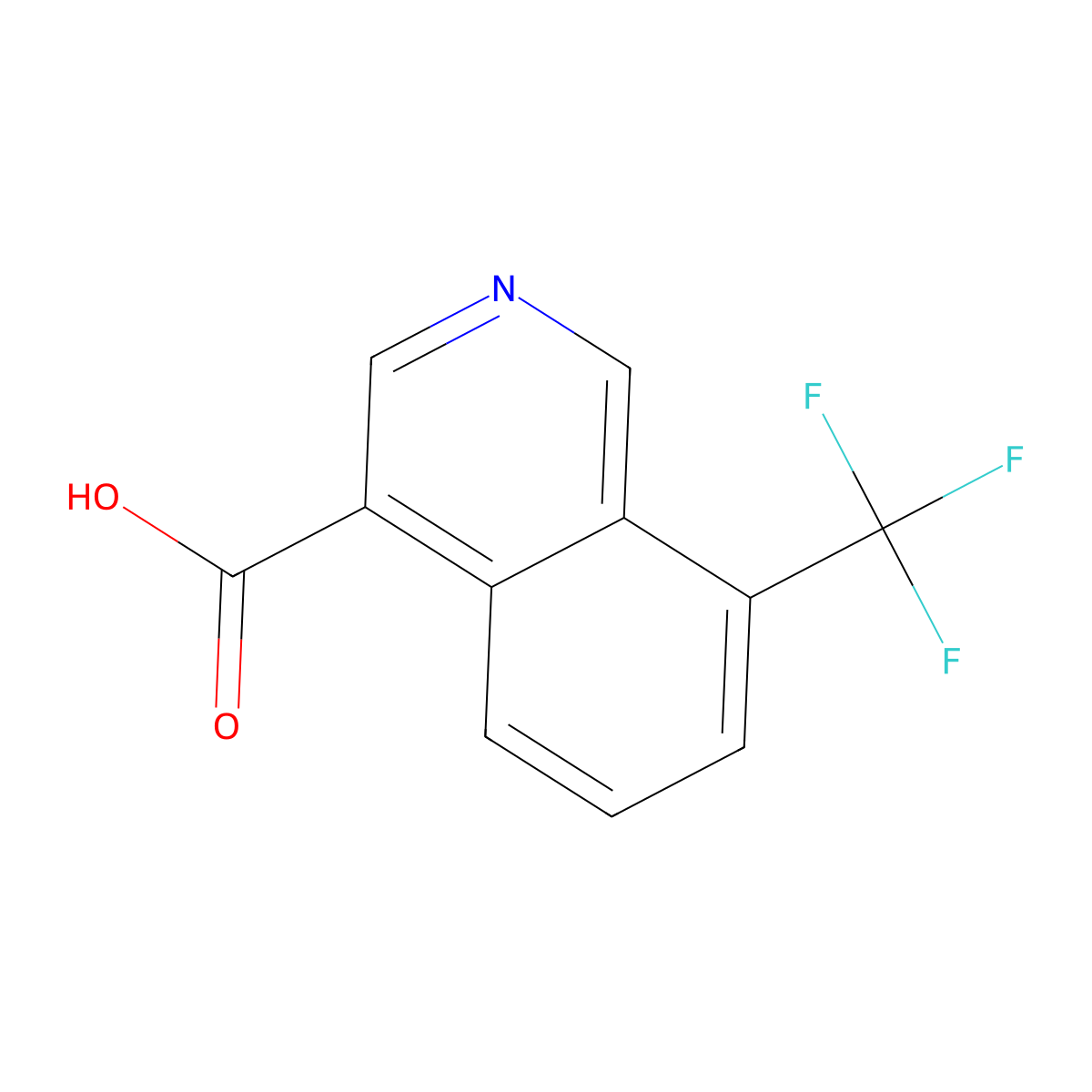 8-(Trifluoromethyl)isoquinoline-4-carboxylic acid molecular structure, CAS 2173996-98-8