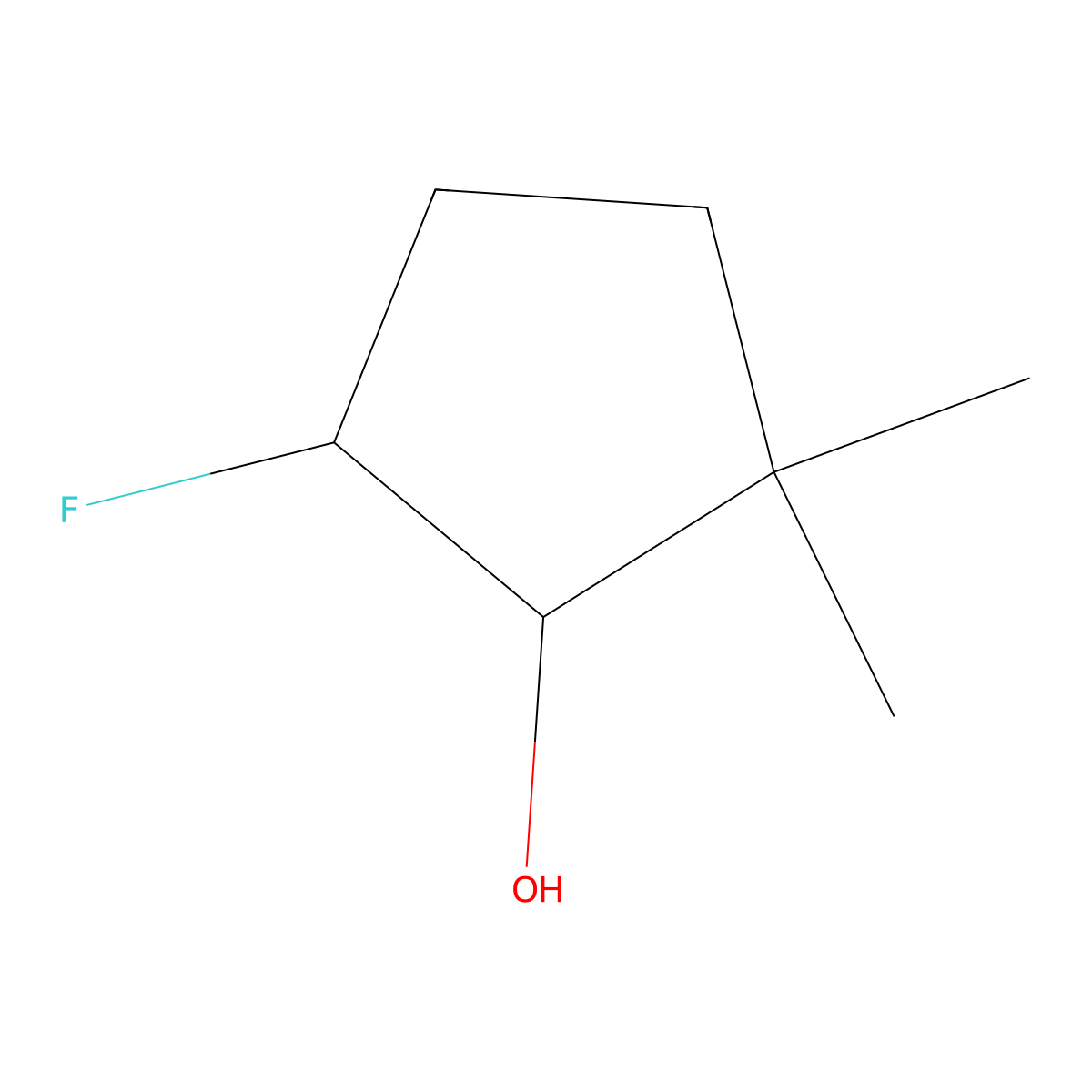 5-Fluoro-2,2-dimethylcyclopentan-1-ol molecular structure, CAS 2173997-03-8