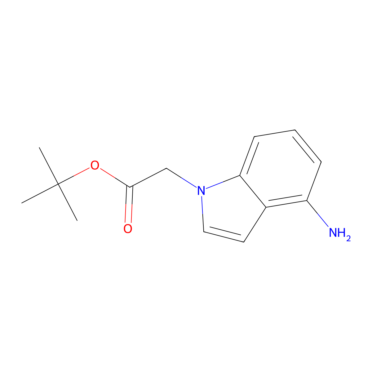 tert-butyl 2-(4-amino-1H-indol-1-yl)acetate molecular structure, CAS 2173997-07-2