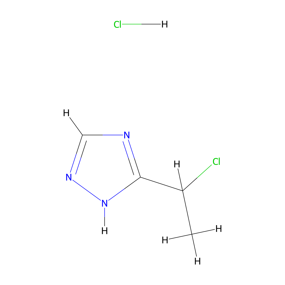 3-(1-chloroethyl)-4H-1,2,4-triazole hydrochloride molecular structure, CAS 2173997-23-2