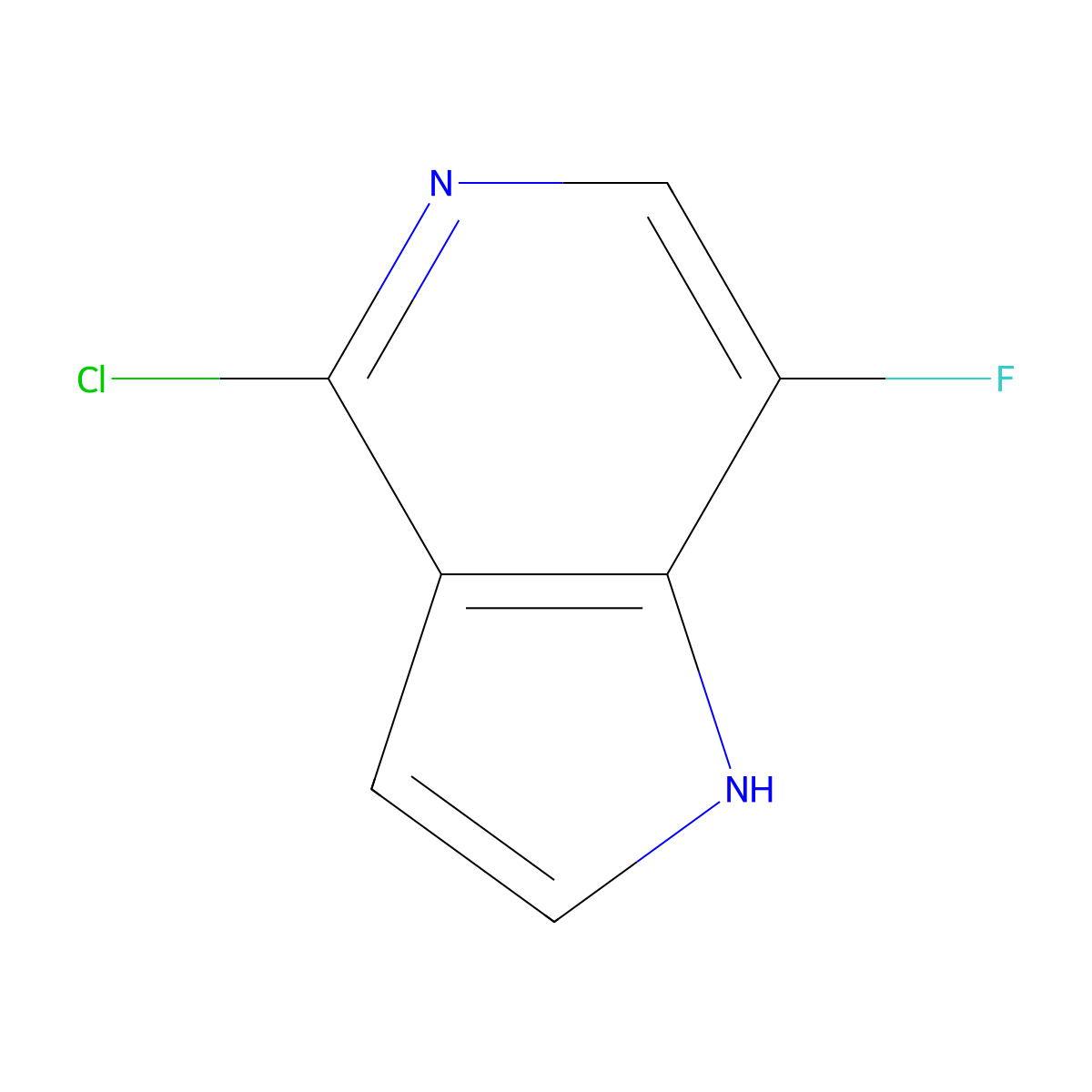 4-chloro-7-fluoro-1H-pyrrolo[3,2-c]pyridine molecular structure, CAS 2173998-62-2