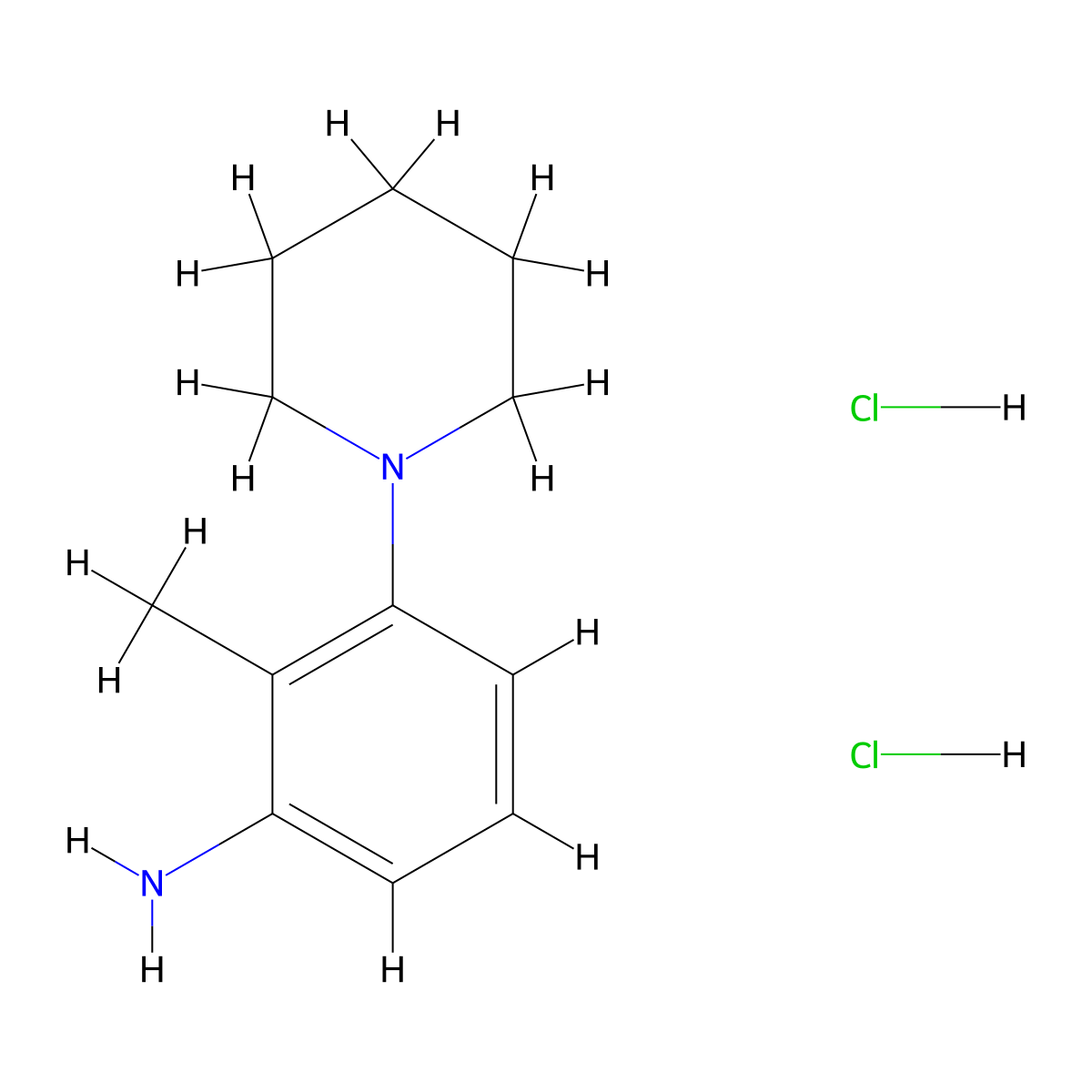 2-Methyl-3-(piperidin-1-yl)aniline dihydrochloride molecular structure, CAS 2173998-76-8
