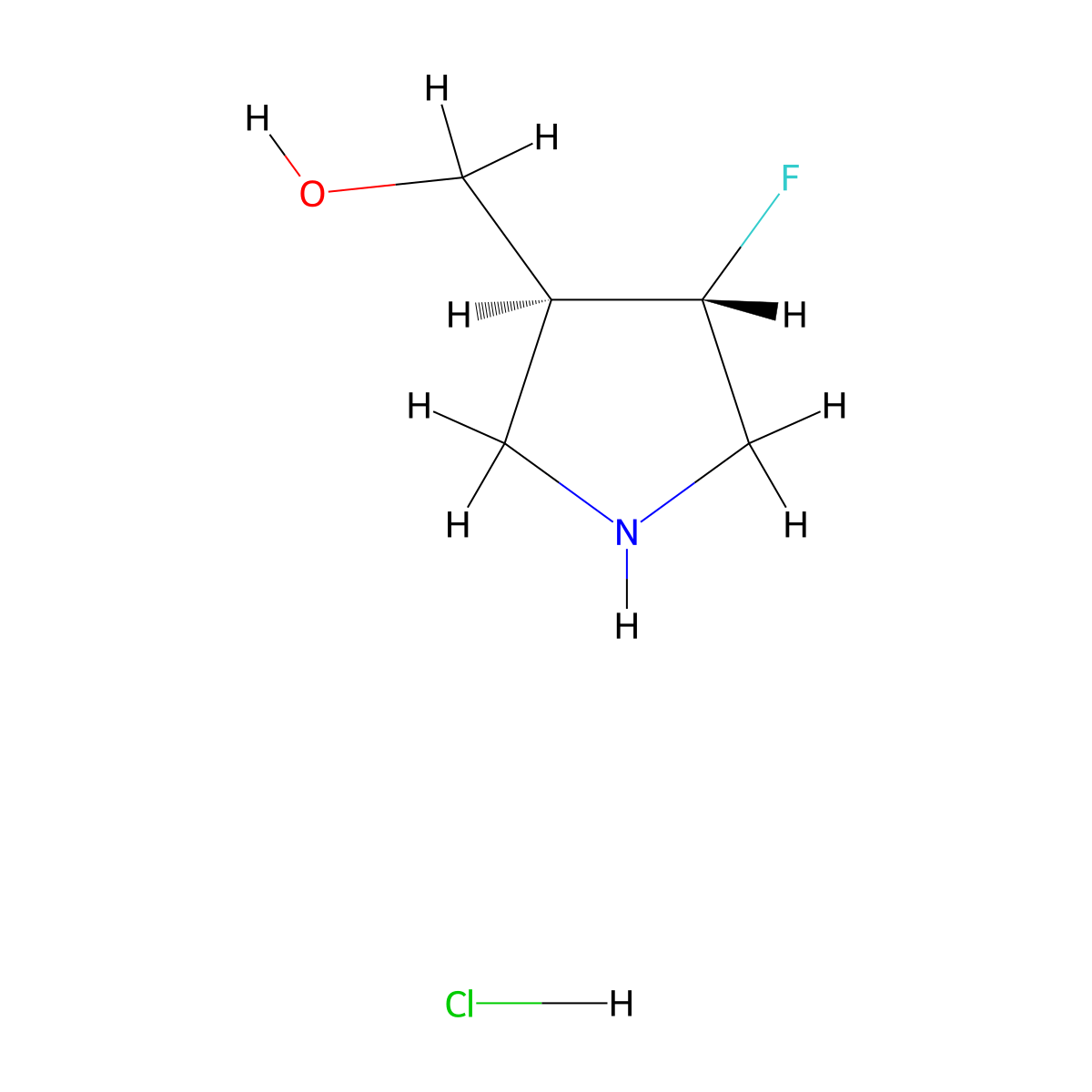 Rac-[(3r,4r)-4-fluoropyrrolidin-3-yl]methanol hydrochloride molecular structure, CAS 2173998-82-6