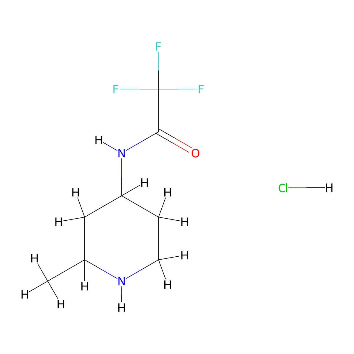 2,2,2-Trifluoro-N-(2-methylpiperidin-4-yl)acetamide hydrochloride molecular structure, CAS 2173998-83-7