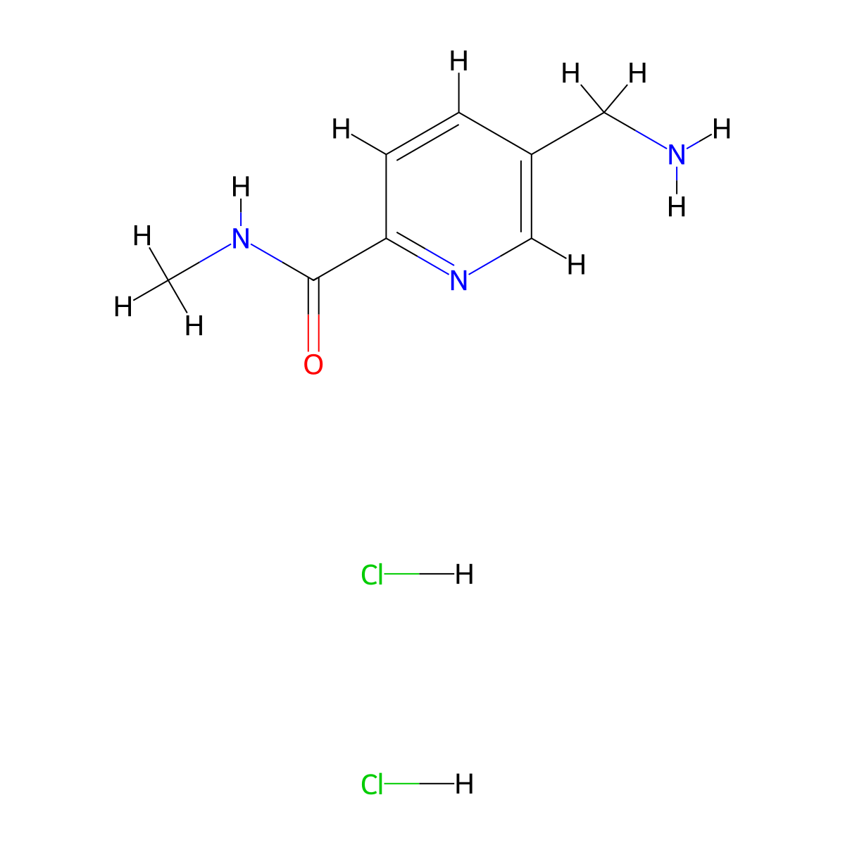 5-(aminomethyl)-N-methylpyridine-2-carboxamide dihydrochloride molecular structure, CAS 2173998-89-3