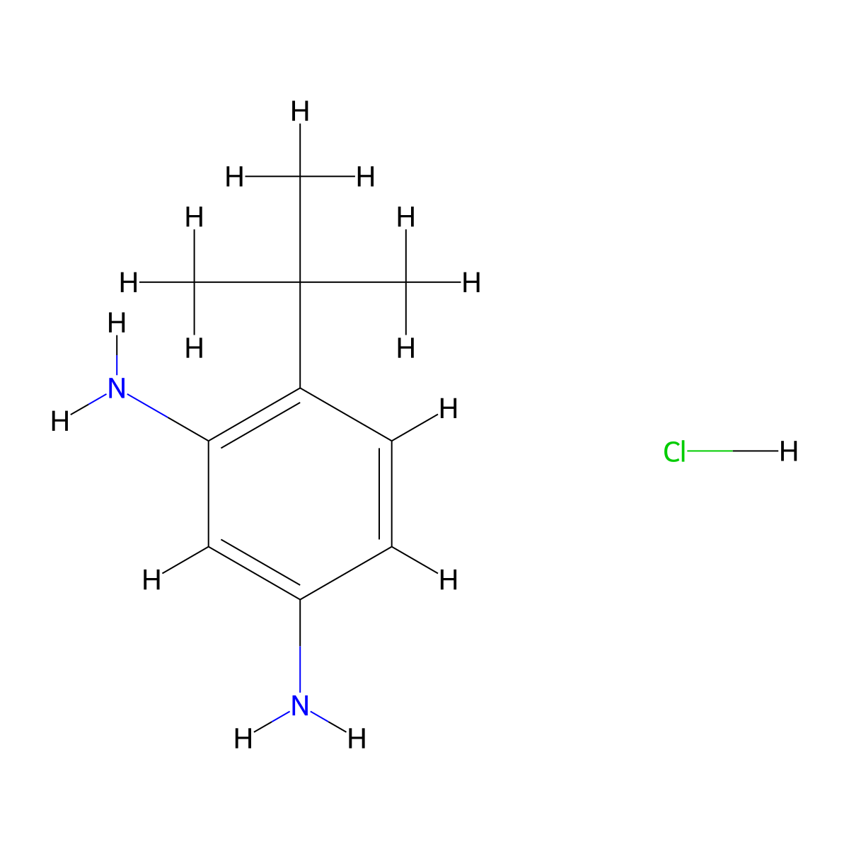 4-Tert-butylbenzene-1,3-diamine hydrochloride molecular structure, CAS 2173998-93-9