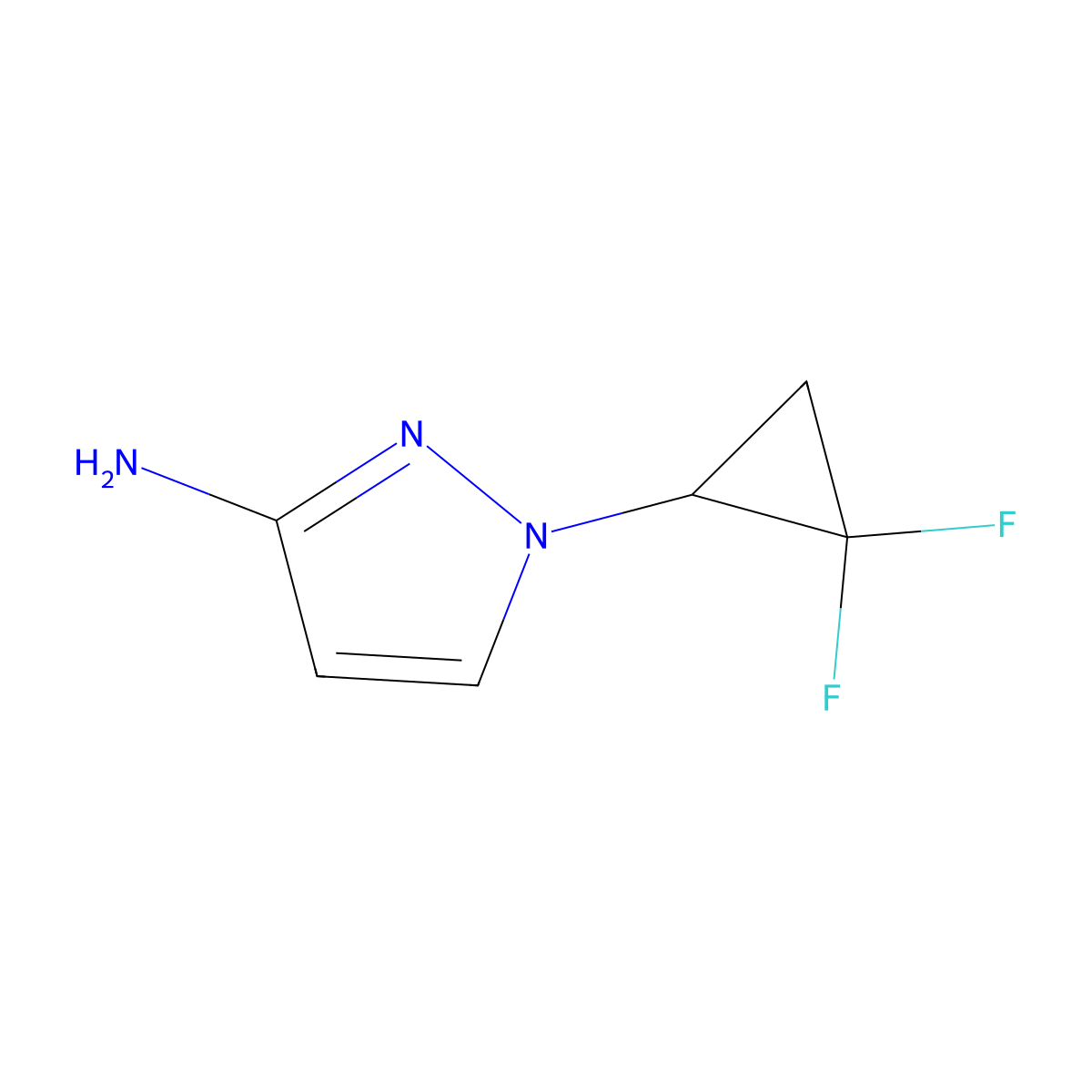 1-(2,2-Difluorocyclopropyl)-1H-pyrazol-3-amine molecular structure, CAS 2173998-94-0