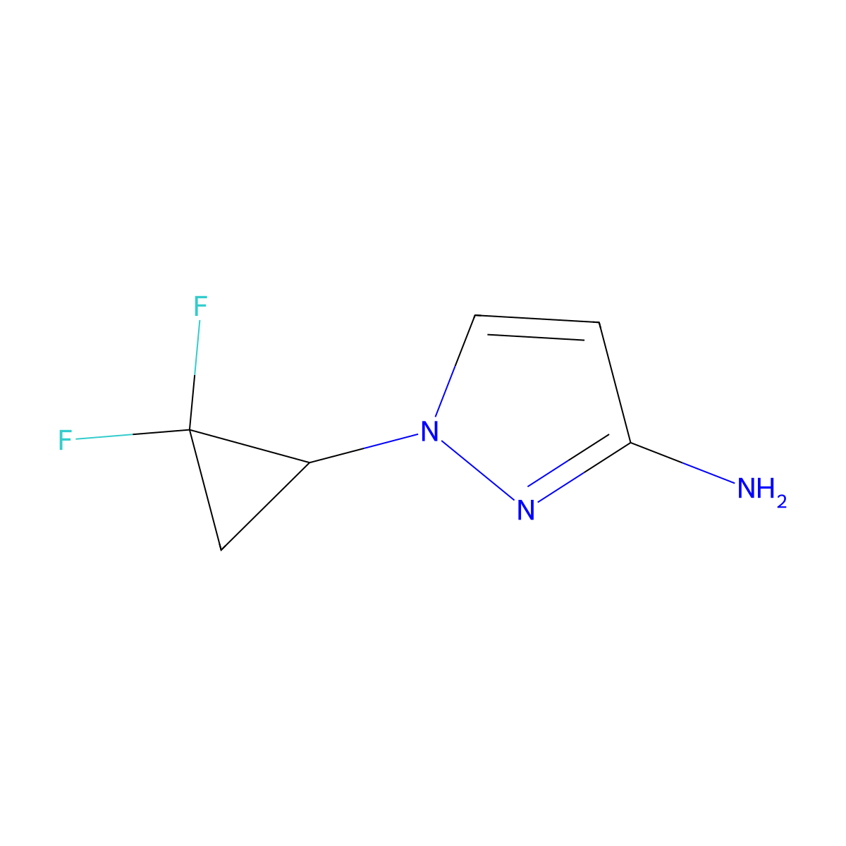 1-(2,2-Difluorocyclopropyl)-1H-pyrazol-3-amine molecular structure, CAS 2173998-94-0