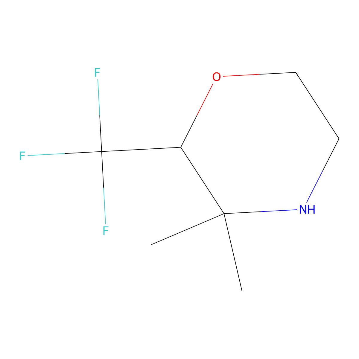 3,3-Dimethyl-2-(trifluoromethyl)morpholine molecular structure, CAS 2173999-02-3