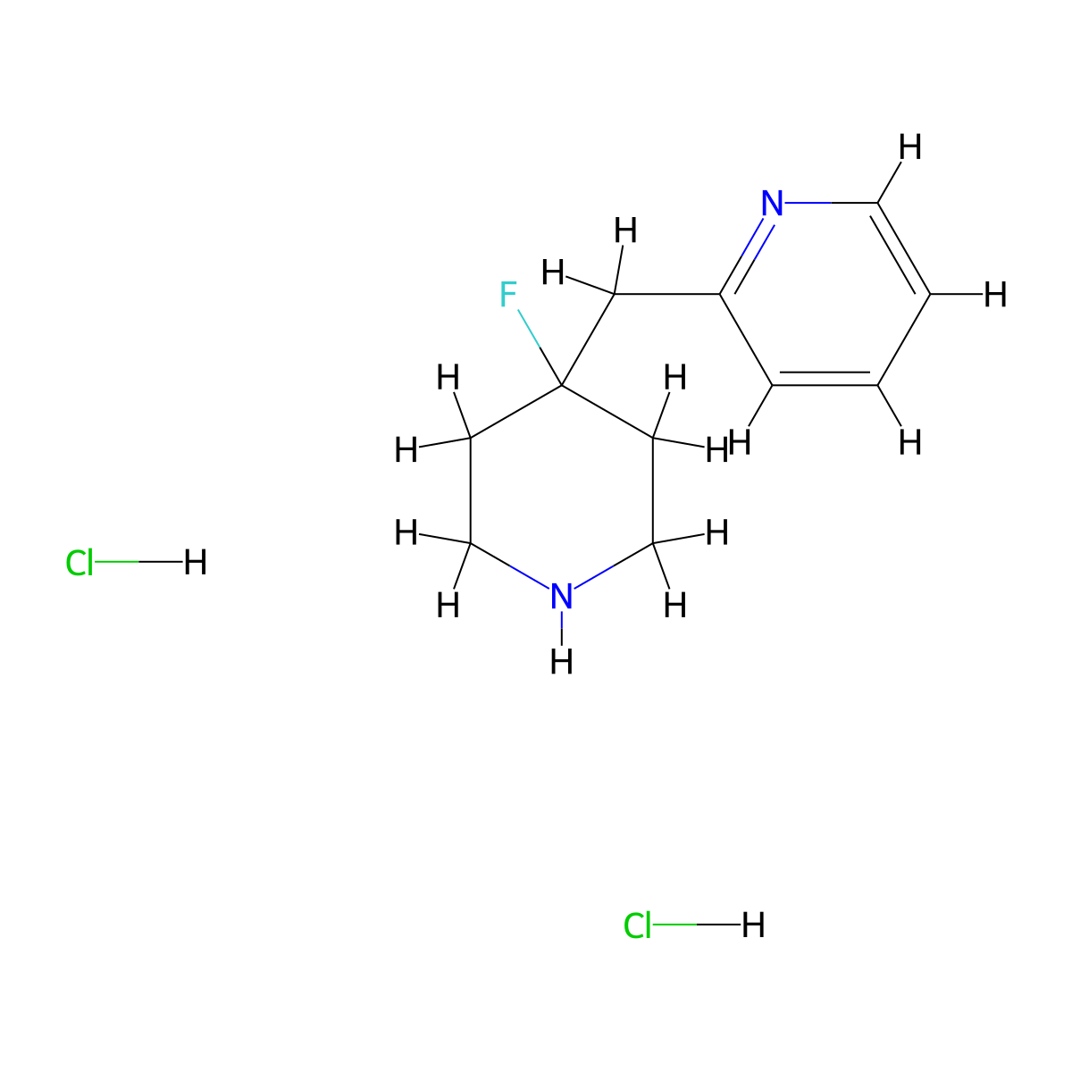 2-[(4-Fluoropiperidin-4-yl)methyl]pyridine dihydrochloride molecular structure, CAS 2173999-06-7