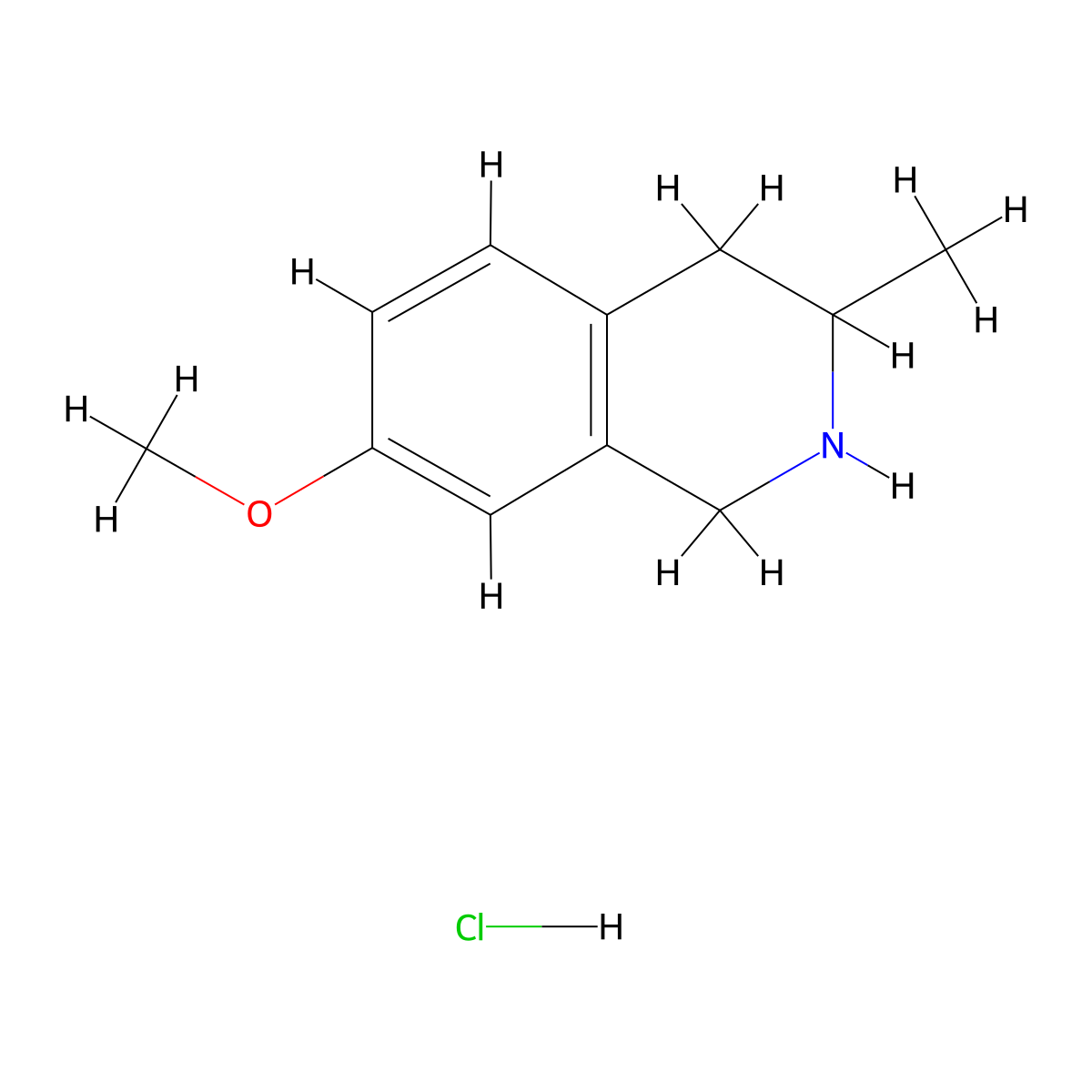 7-Methoxy-3-methyl-1,2,3,4-tetrahydroisoquinoline hydrochloride molecular structure, CAS 2173999-07-8