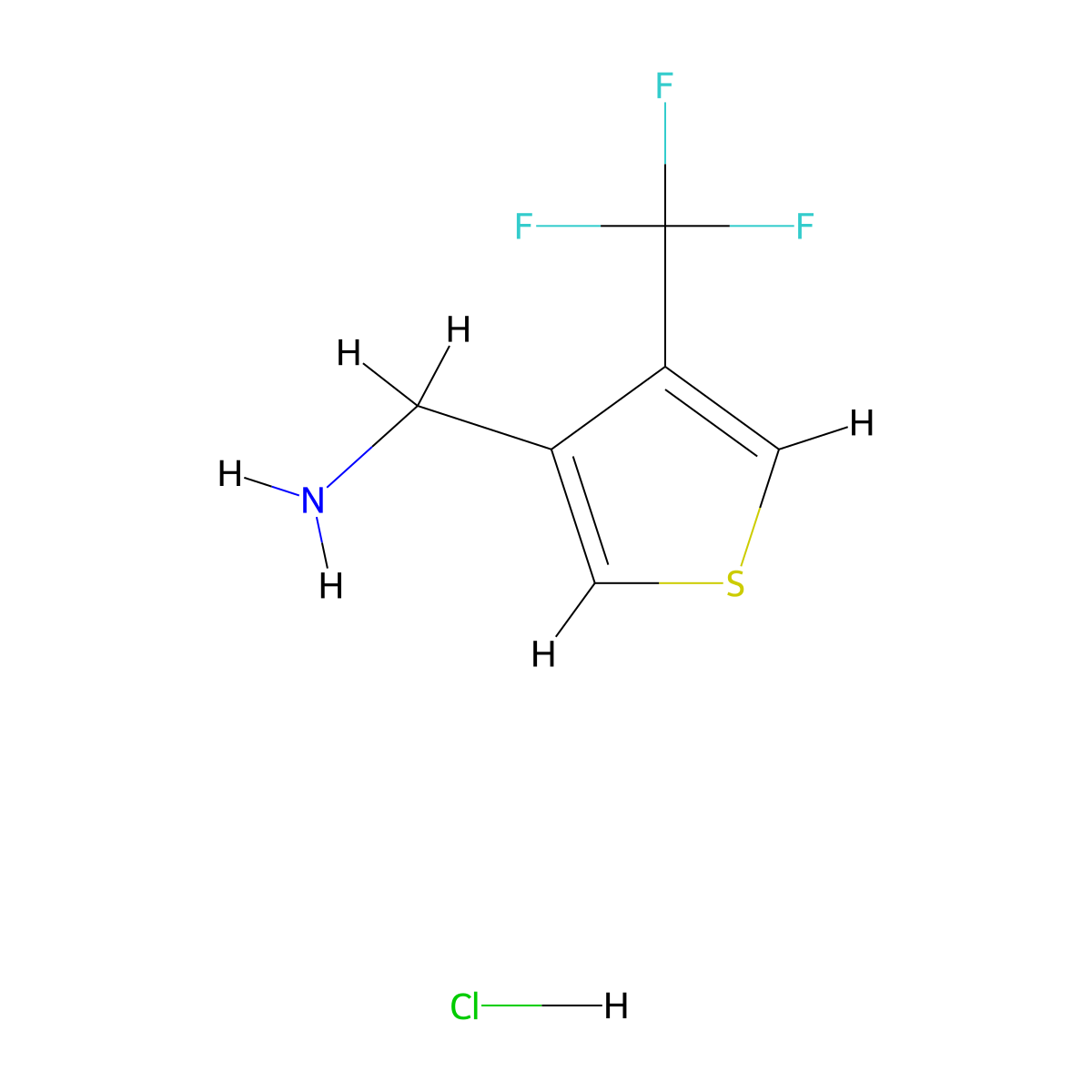 [4-(Trifluoromethyl)thiophen-3-yl]methanamine hydrochloride molecular structure, CAS 2173999-10-3