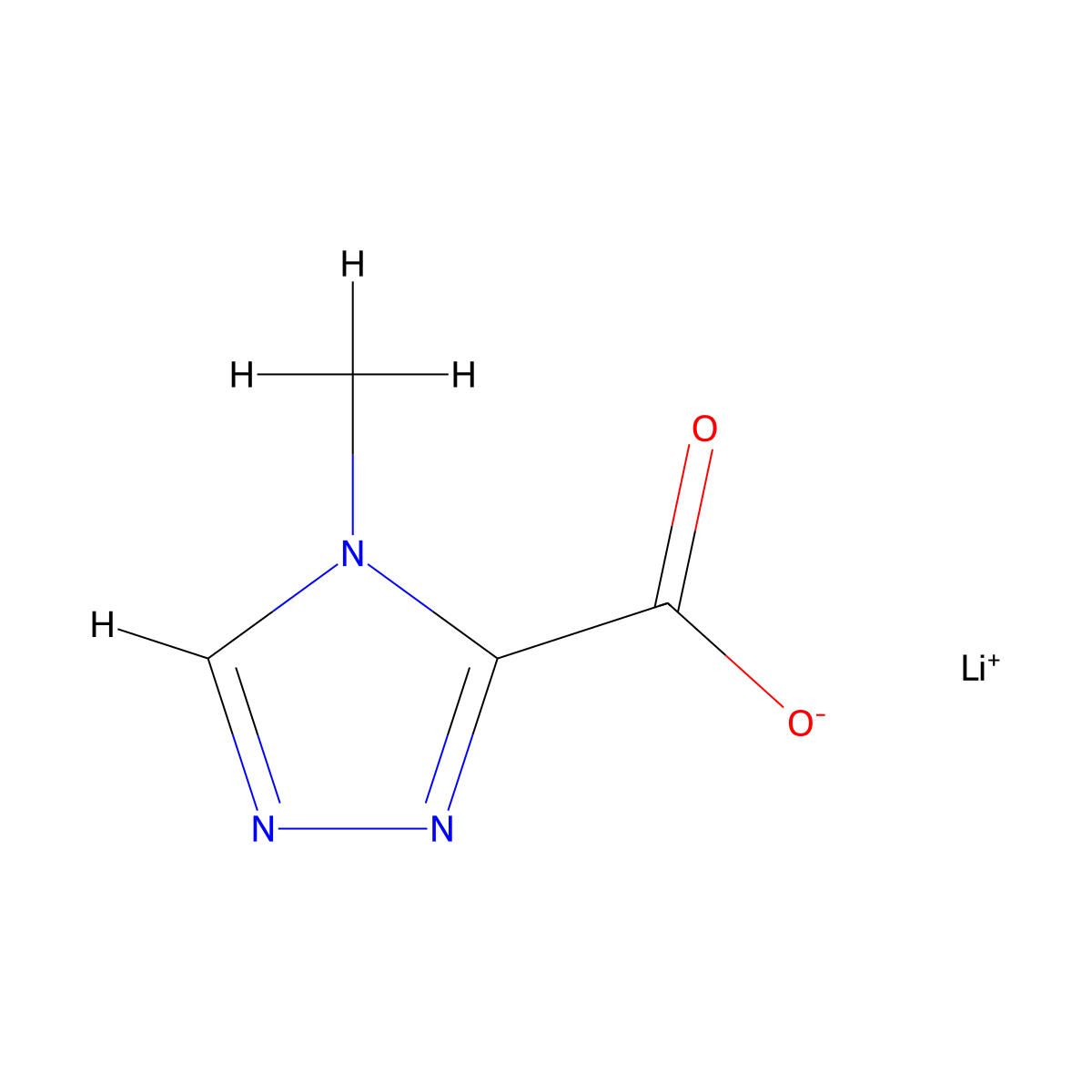 lithium(1+) ion 4-methyl-4H-1,2,4-triazole-3-carboxylate molecular structure, CAS 2173999-17-0