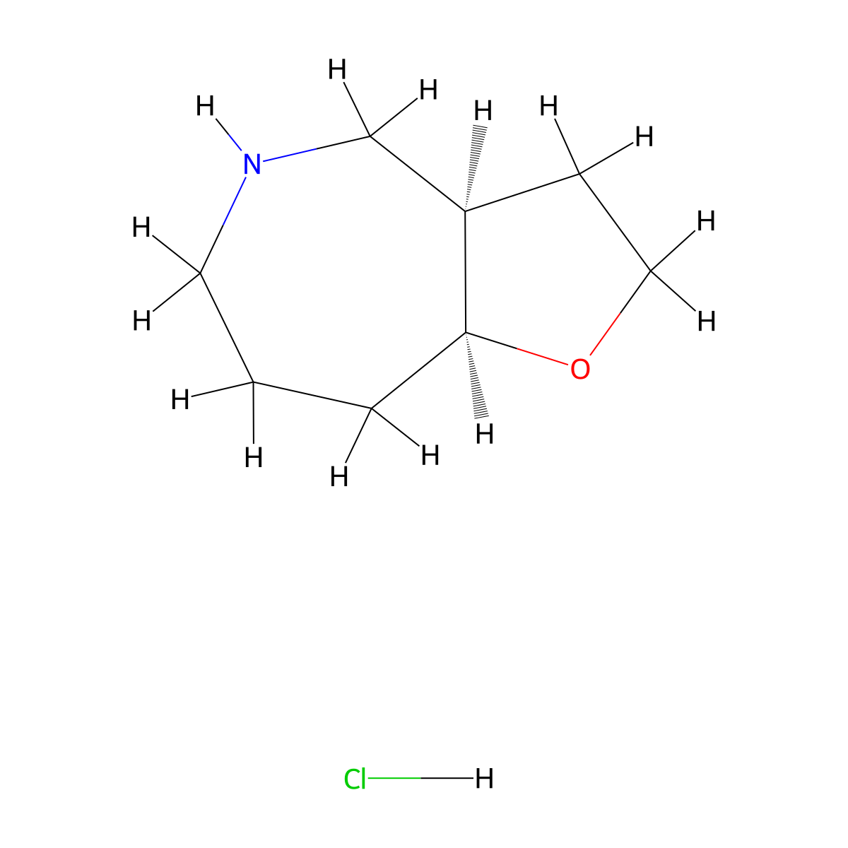 rac-(3aR,8aS)-octahydro-2H-furo(3,2-c)azepine hydrochloride molecular structure, CAS 2173999-18-1