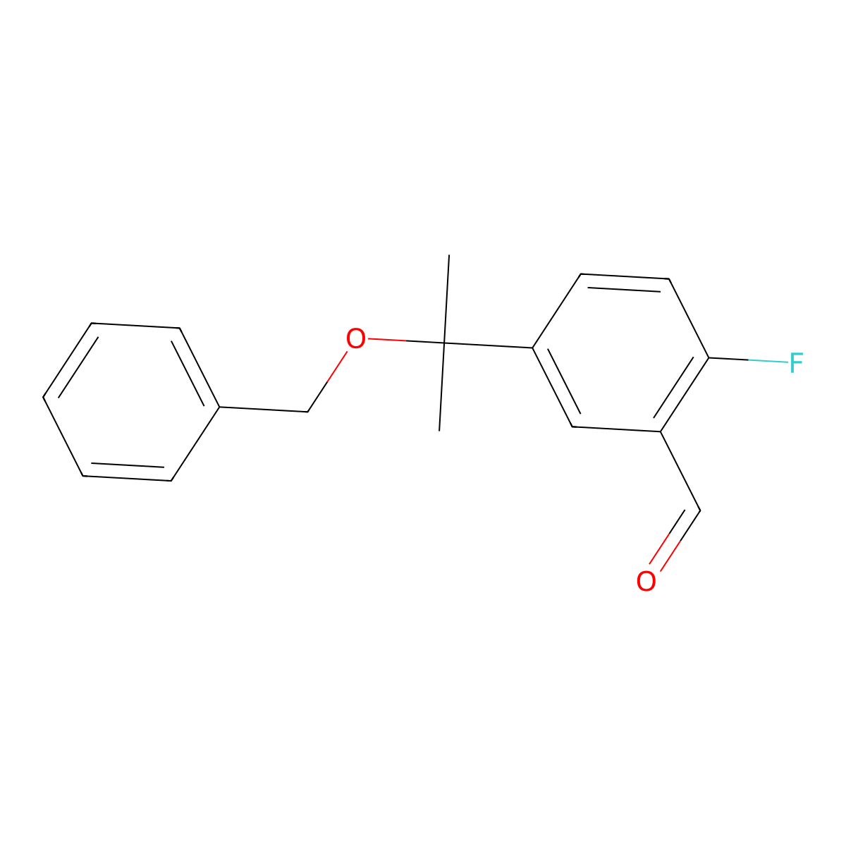 5-(2-(Benzyloxy)propan-2-yl)-2-fluorobenzaldehyde molecular structure, CAS 2173999-21-6
