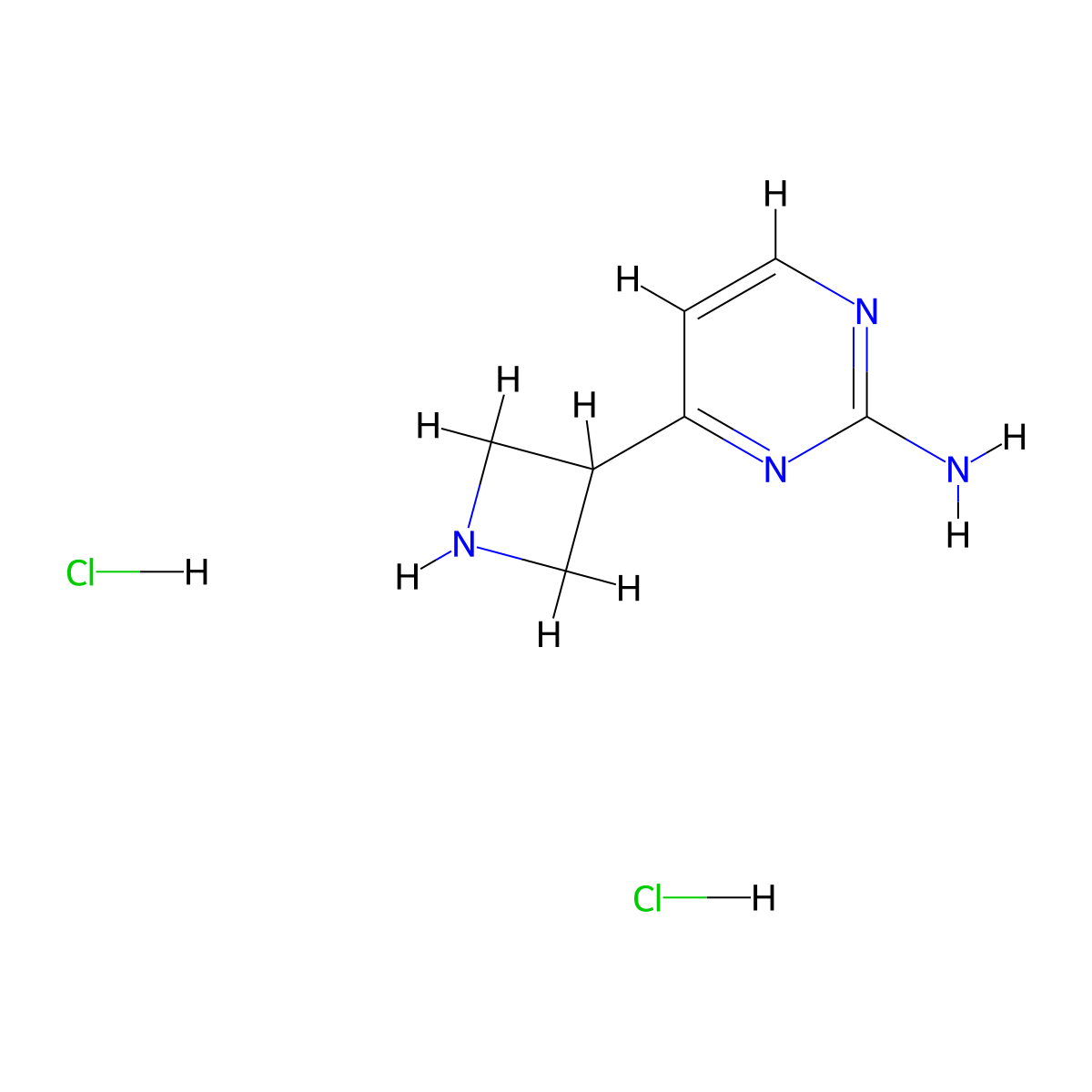 4-(Azetidin-3-yl)pyrimidin-2-amine dihydrochloride molecular structure, CAS 2173999-27-2