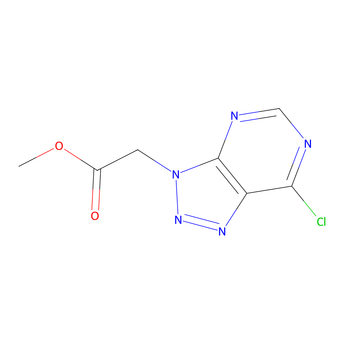methyl 2-{7-chloro-3H-[1,2,3]triazolo[4,5-d]pyrimidin-3-yl}acetate molecular structure, CAS 2173999-28-3
