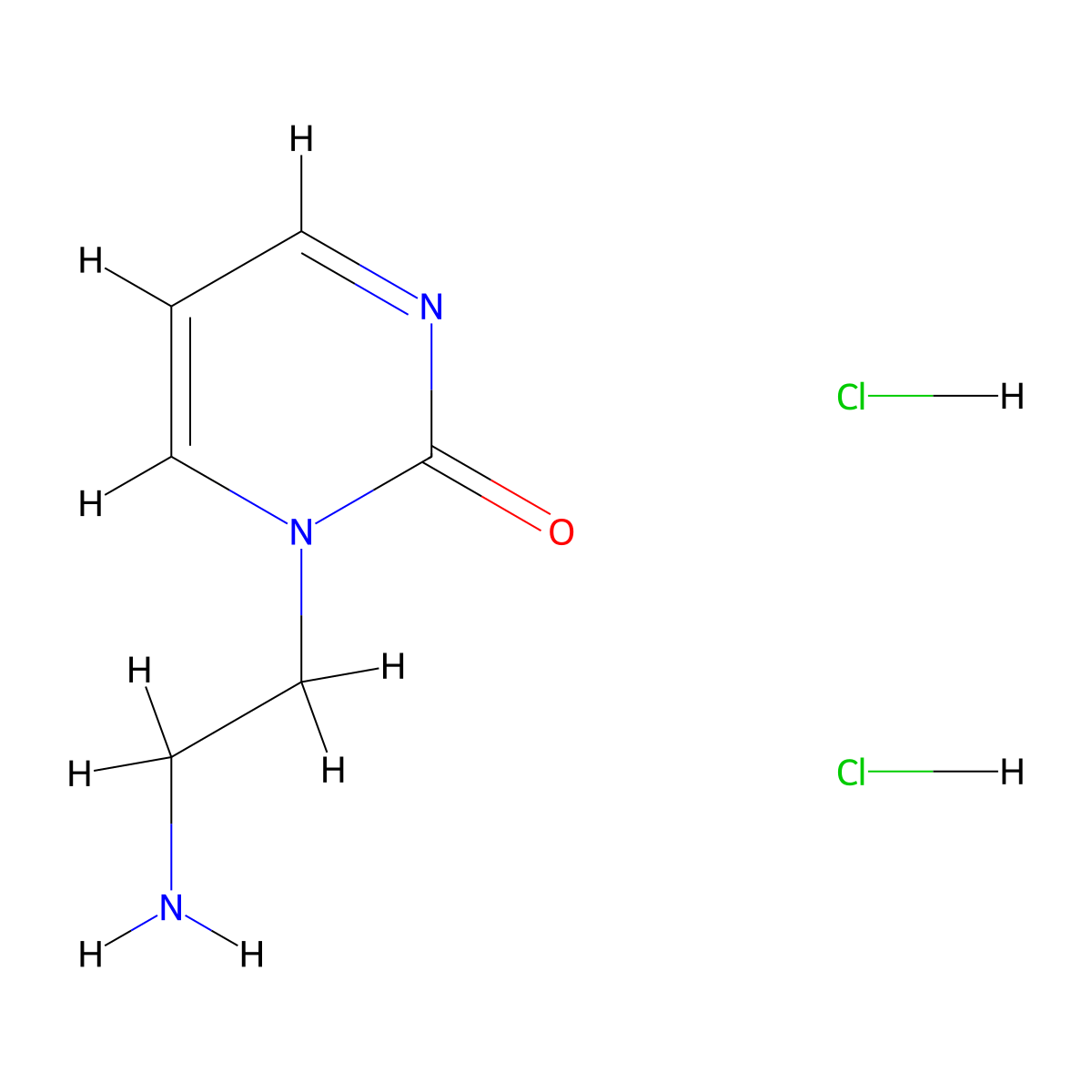 1-(2-Aminoethyl)-1,2-dihydropyrimidin-2-one dihydrochloride molecular structure, CAS 2173999-35-2