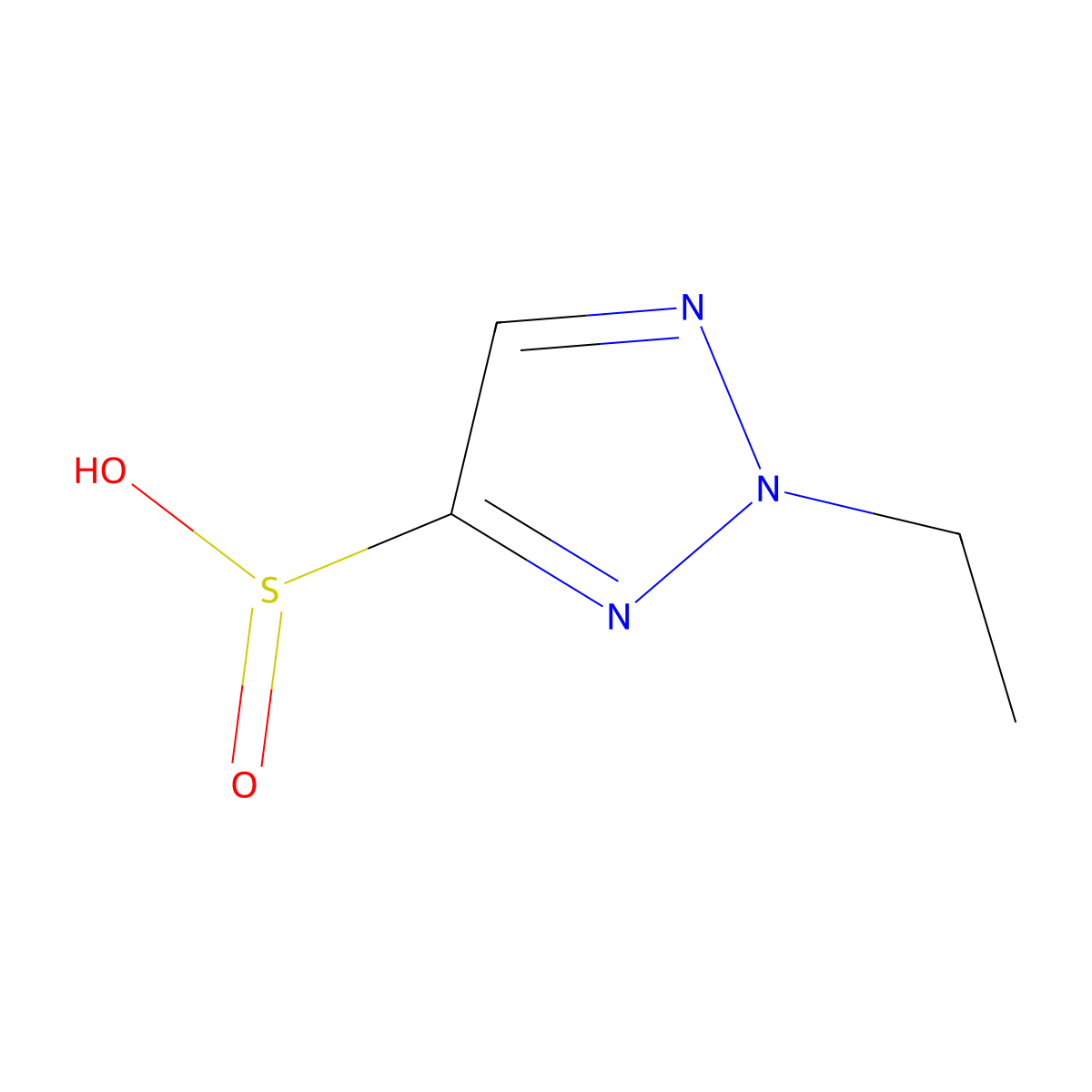 2-ethyl-2H-1,2,3-triazole-4-sulfinic acid molecular structure, CAS 2173999-36-3