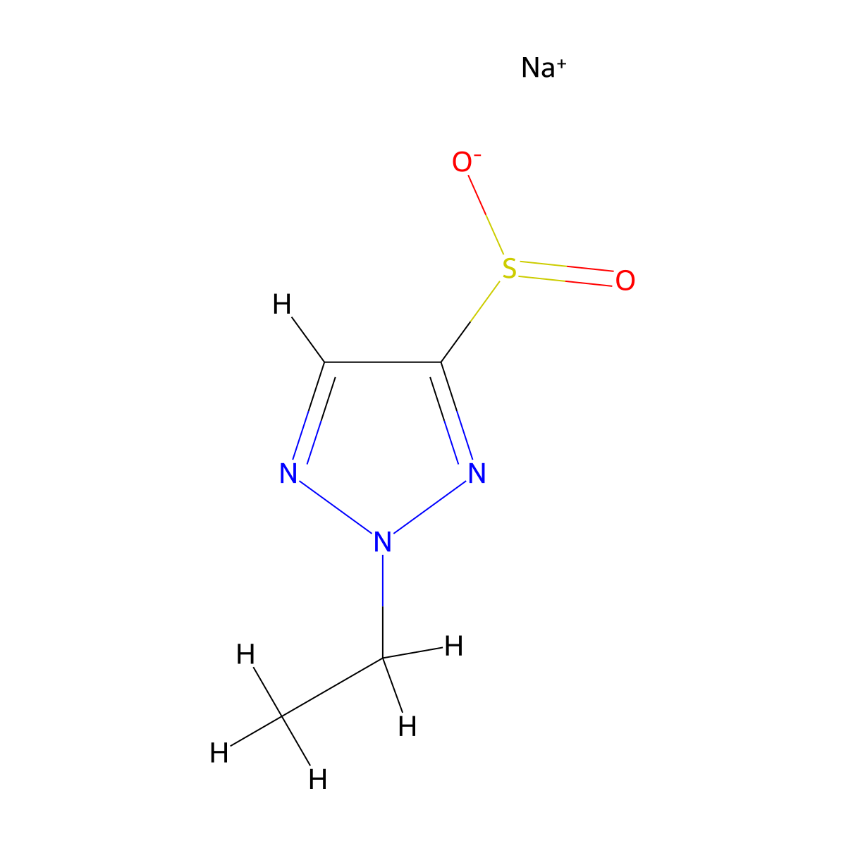 sodium 2-ethyl-2H-1,2,3-triazole-4-sulfinate molecular structure, CAS 2173999-37-4