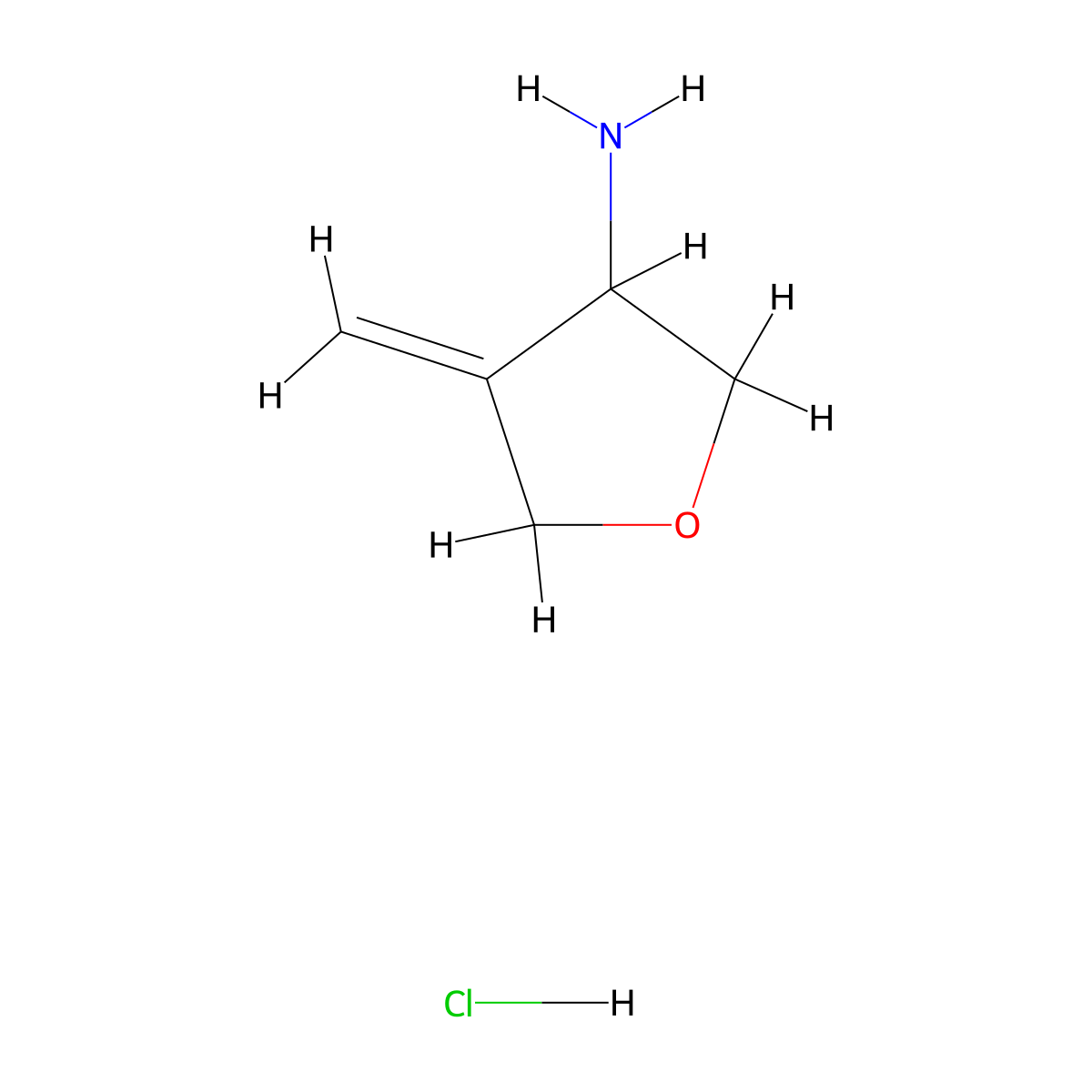 4-Methylideneoxolan-3-amine hydrochloride molecular structure, CAS 2173999-41-0