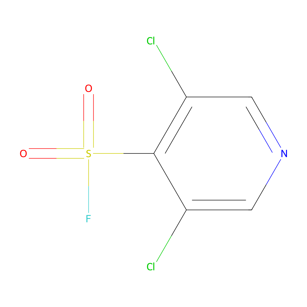 3,5-Dichloropyridine-4-sulfonyl fluoride molecular structure, CAS 2173999-42-1