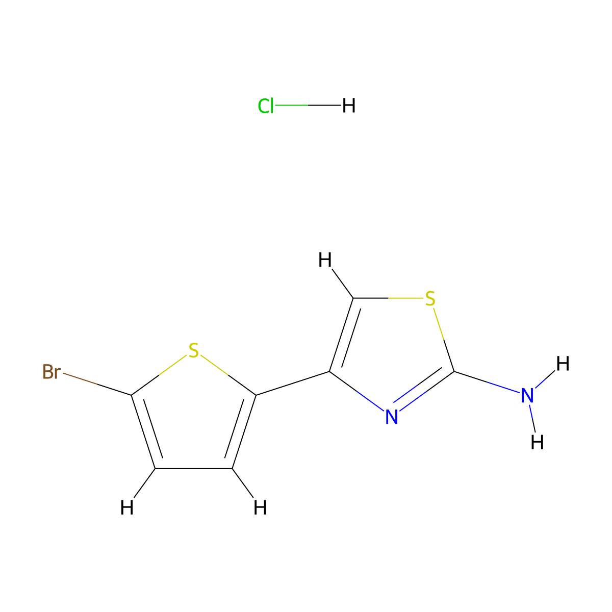4-(5-Bromothiophen-2-yl)-1,3-thiazol-2-amine hydrochloride molecular structure, CAS 2173999-43-2