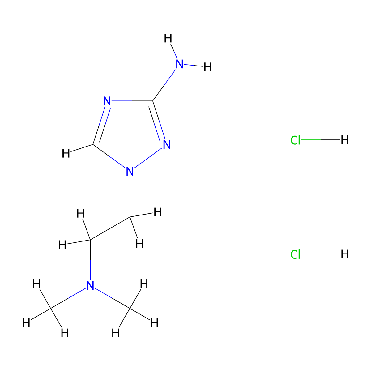 1-[2-(dimethylamino)ethyl]-1H-1,2,4-triazol-3-amine dihydrochloride molecular structure, CAS 2173999-51-2