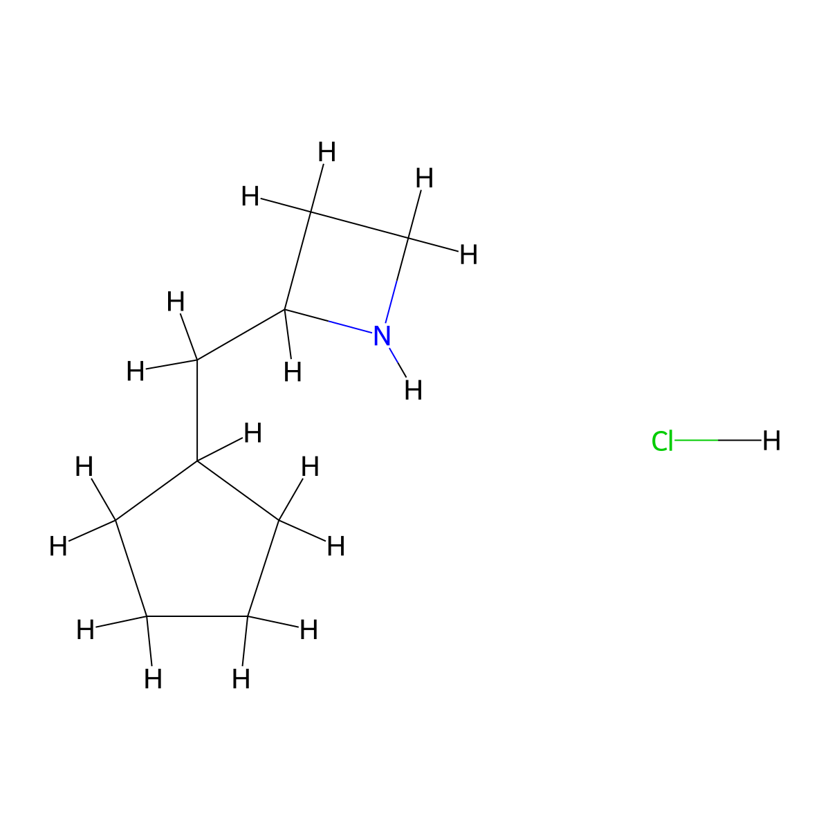 2-(Cyclopentylmethyl)azetidine hydrochloride molecular structure, CAS 2173999-52-3
