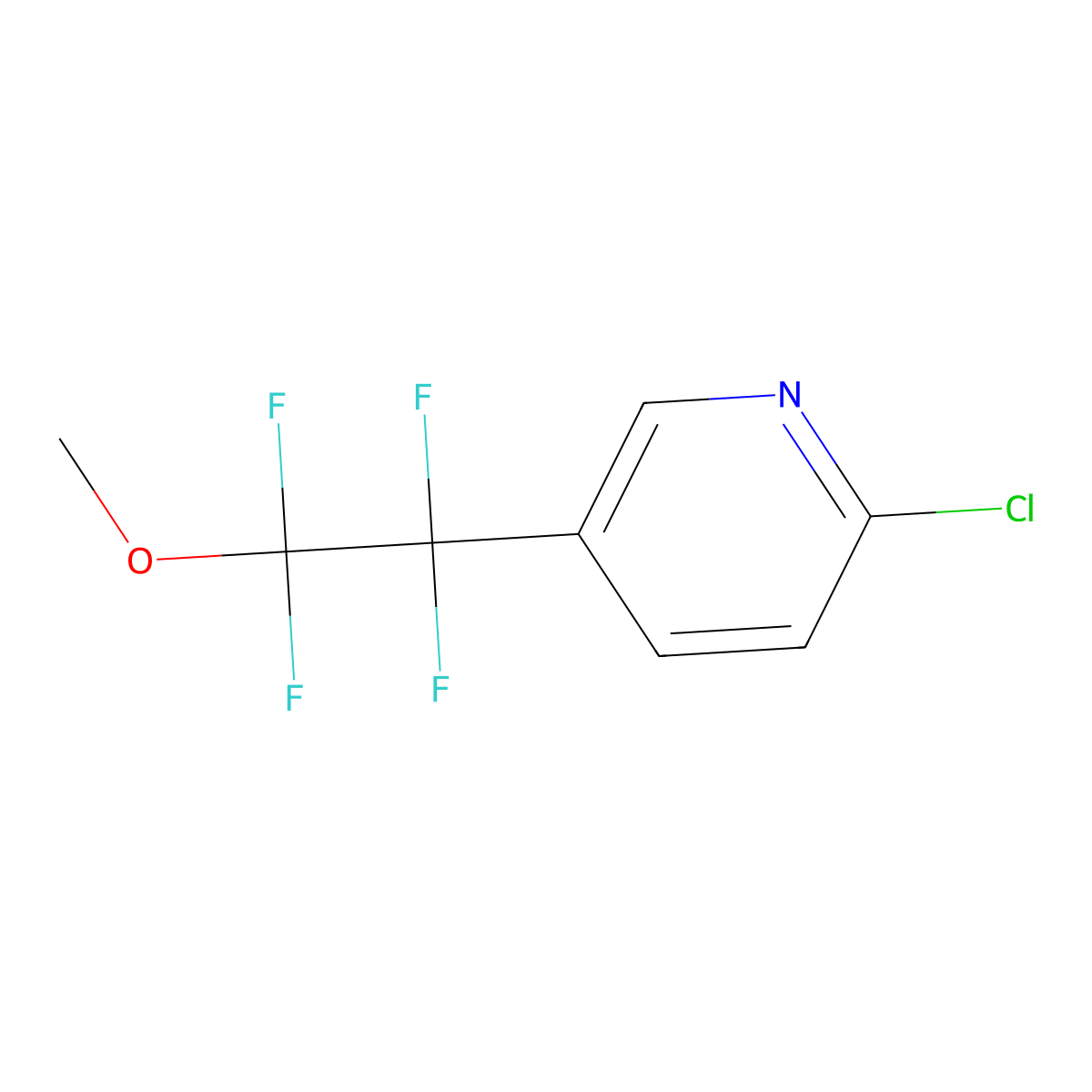 2-Chloro-5-(1,1,2,2-tetrafluoro-2-methoxyethyl)pyridine molecular structure, CAS 2173999-53-4