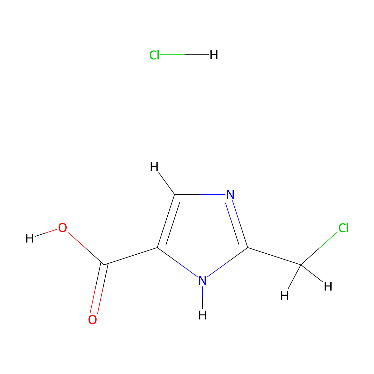 2-(Chloromethyl)-1H-imidazole-4-carboxylic acid hydrochloride molecular structure, CAS 2173999-55-6