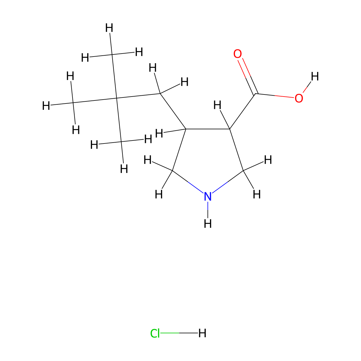 4-(2,2-Dimethylpropyl)pyrrolidine-3-carboxylic acid hydrochloride molecular structure, CAS 2173999-57-8