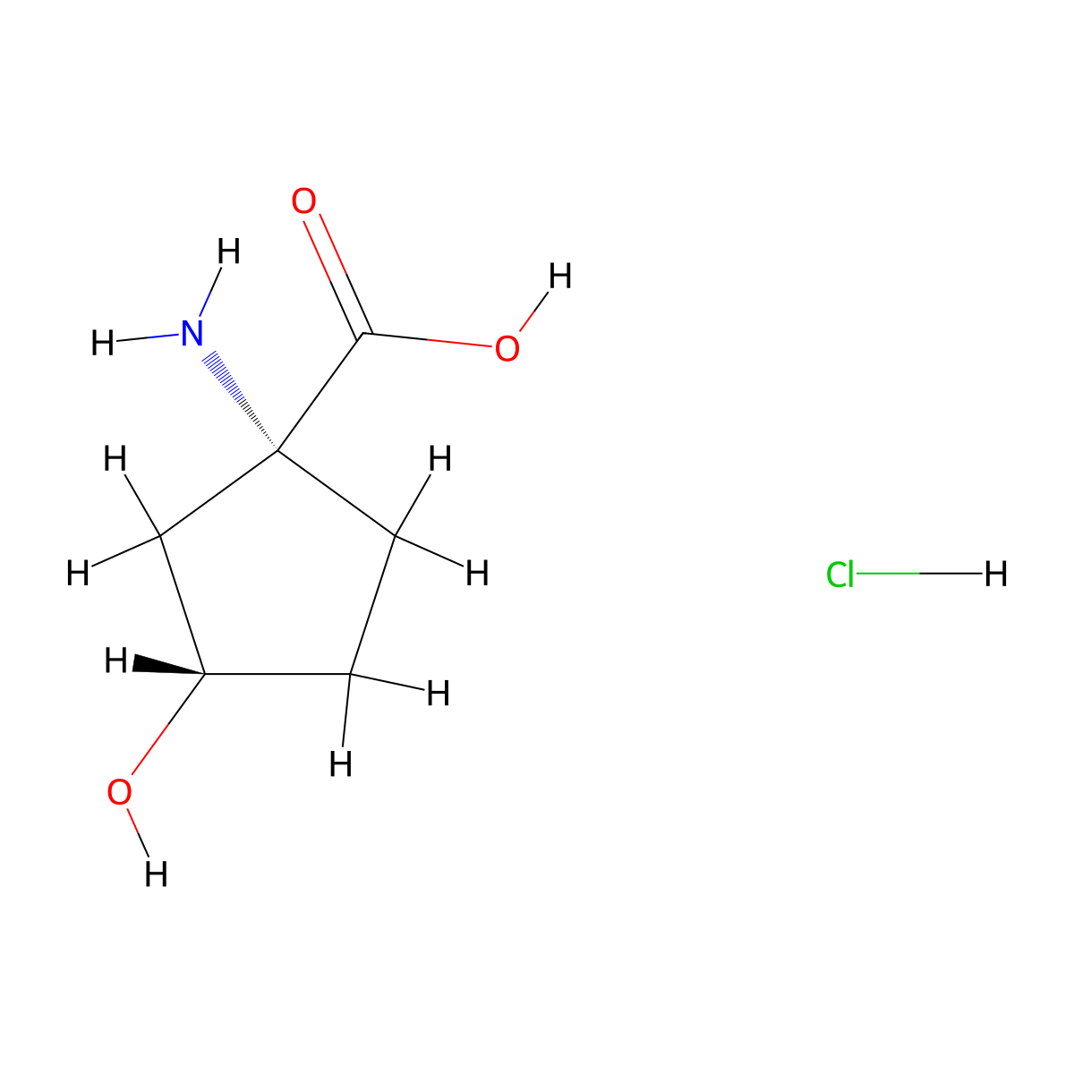 rac-(1R,3S)-1-amino-3-hydroxycyclopentane-1-carboxylic acid hydrochloride molecular structure, CAS 2173999-60-3