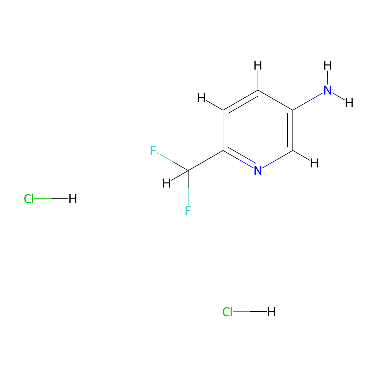 6-(Difluoromethyl)pyridin-3-amine dihydrochloride molecular structure, CAS 2173999-69-2