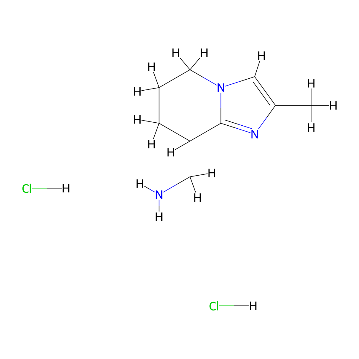 (2-Methyl-5,6,7,8-tetrahydroimidazo[1,2-a]pyridin-8-yl)methanamine dihydrochloride molecular structure, CAS 2173999-71-6