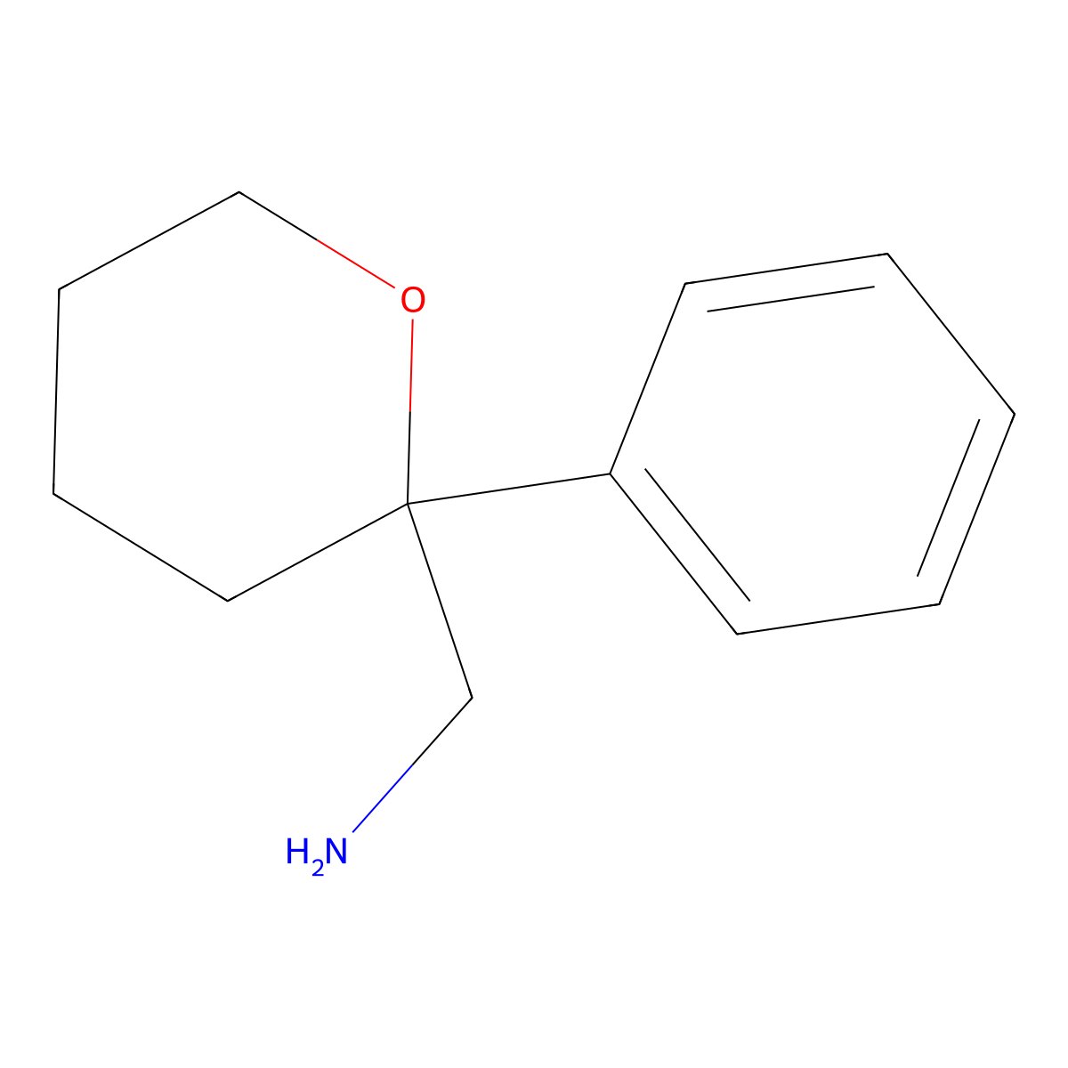 (2-Phenyloxan-2-yl)methanamine molecular structure, CAS 2173999-75-0