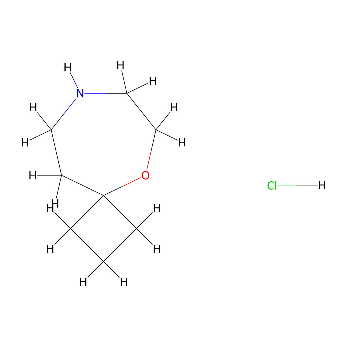 5-Oxa-8-azaspiro[3.6]decane hydrochloride molecular structure, CAS 2173999-82-9