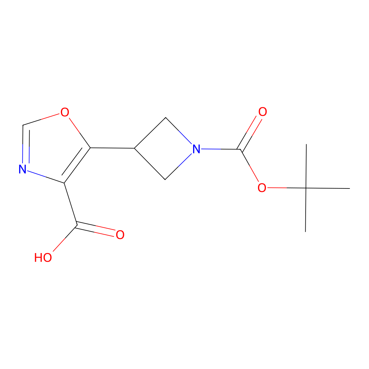 5-{1-[(Tert-butoxy)carbonyl]azetidin-3-yl}-1,3-oxazole-4-carboxylic acid molecular structure, CAS 2173999-85-2