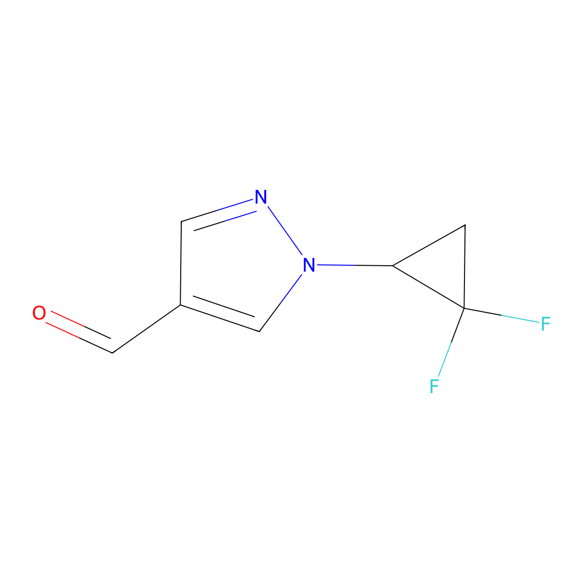 1-(2,2-difluorocyclopropyl)-1H-pyrazole-4-carbaldehyde molecular structure, CAS 2173999-87-4