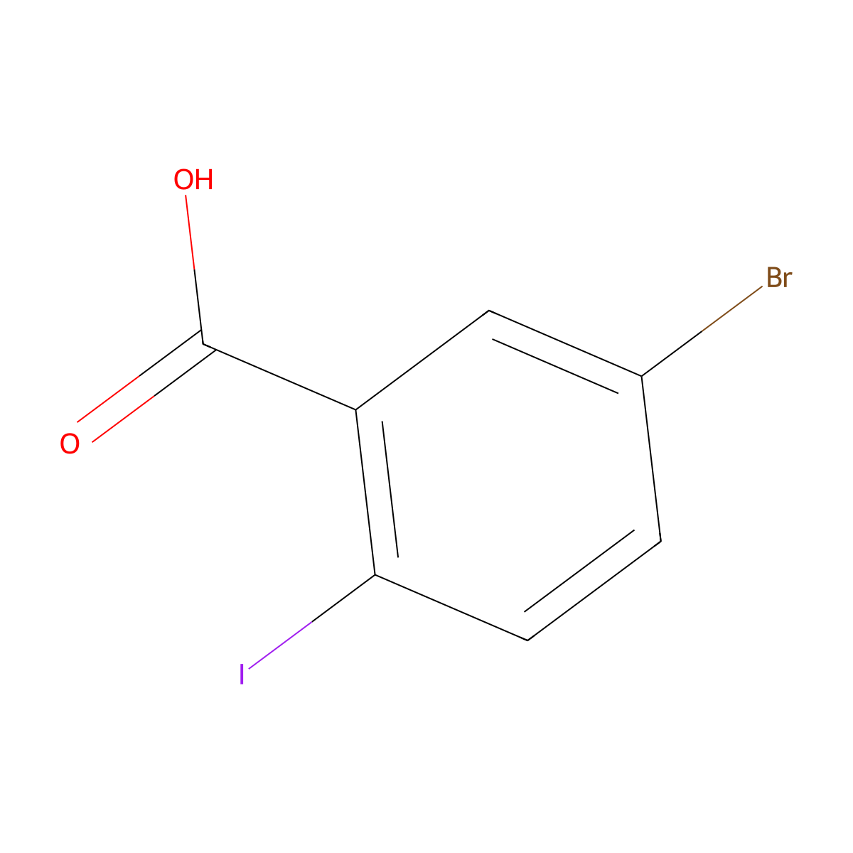 5-Bromo-2-iodobenzoic acid molecular structure, CAS 21740-00-1