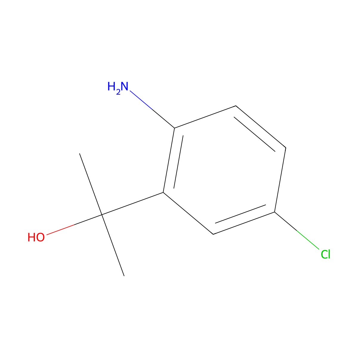 2-(2-Amino-5-chlorophenyl)propan-2-ol molecular structure, CAS 21740-91-0