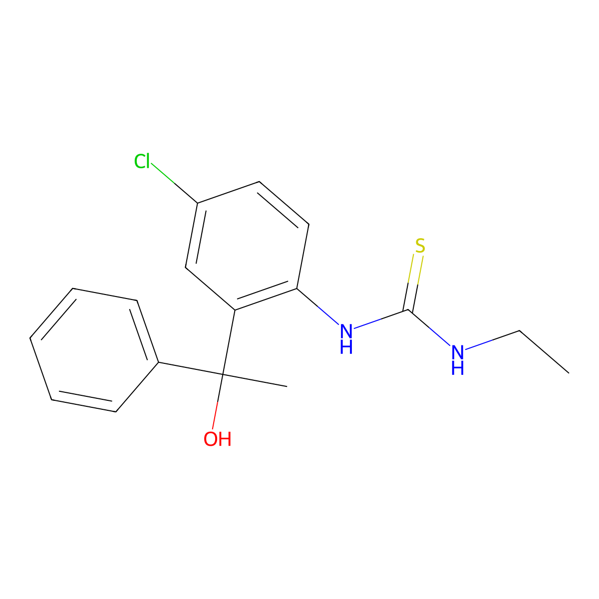N-[4-Chloro-2-(1-hydroxy-1-phenylethyl)phenyl]-N'-ethylthiourea molecular structure, CAS 21740-97-6