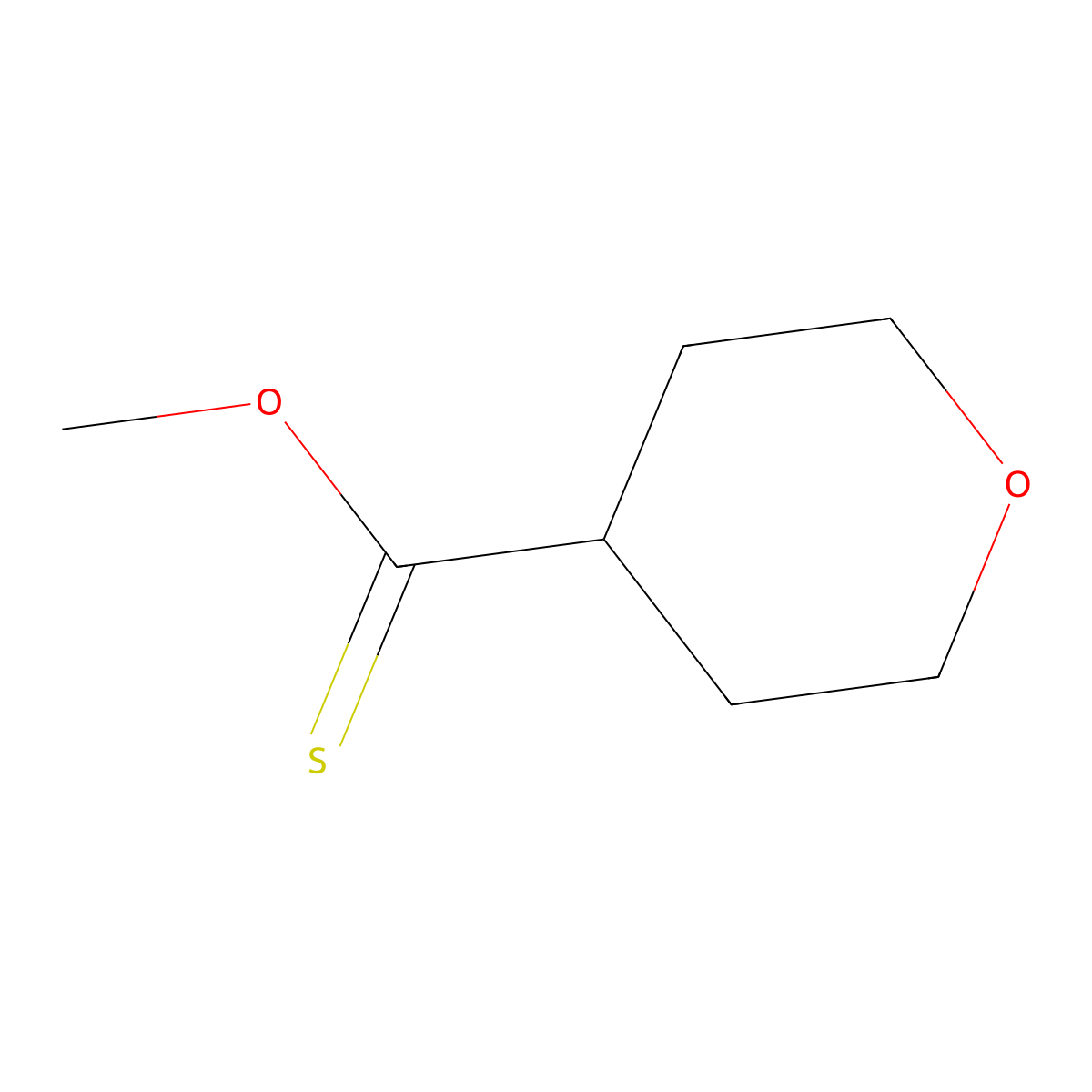 2H-Pyran-4-carbothioic acid, tetrahydro-, O-methyl ester molecular structure, CAS 2174000-00-9