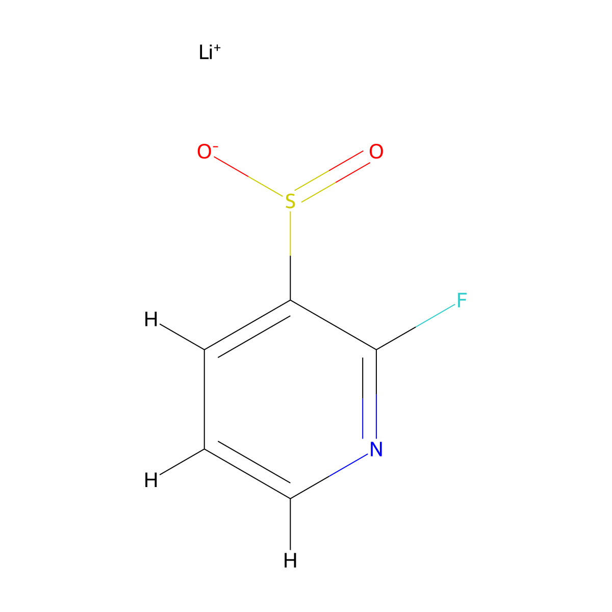 Lithium(1+) ion 2-fluoropyridine-3-sulfinate molecular structure, CAS 2174000-08-7